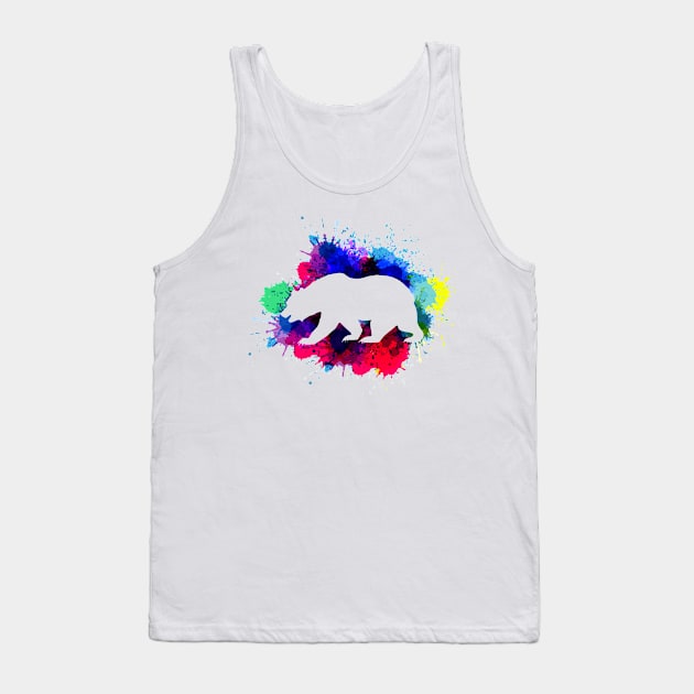 LGBT Rainbow Splatter Pride Bear Tank Top by theglaze